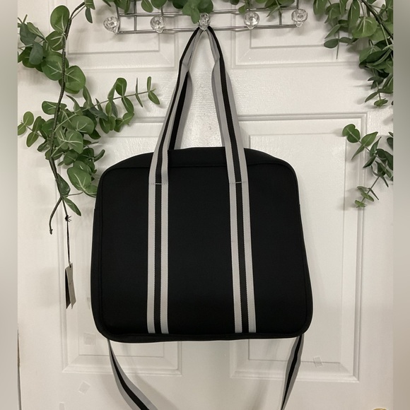 COCO STATE. Black and White Tote Bag with Stripes - Picture 3 of 8